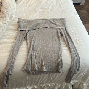 Gray off the shoulder sweater